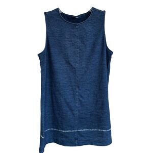 Pure J. Jill Indigo Denim Chambray Sleeveless Tank Top Tunic‎ M Petite Casual